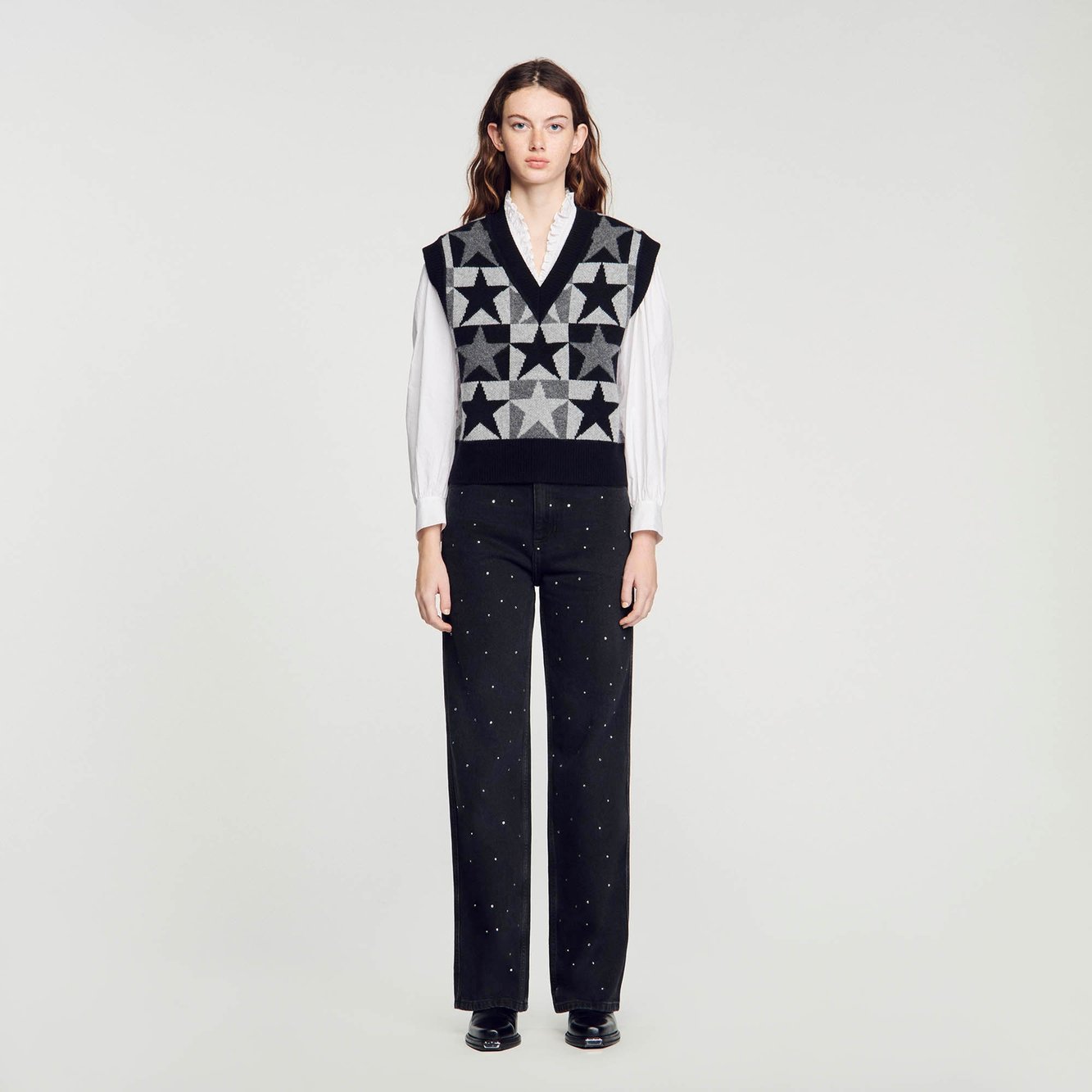 Jacquard trui met sterren Sandro tweedehands photo 3