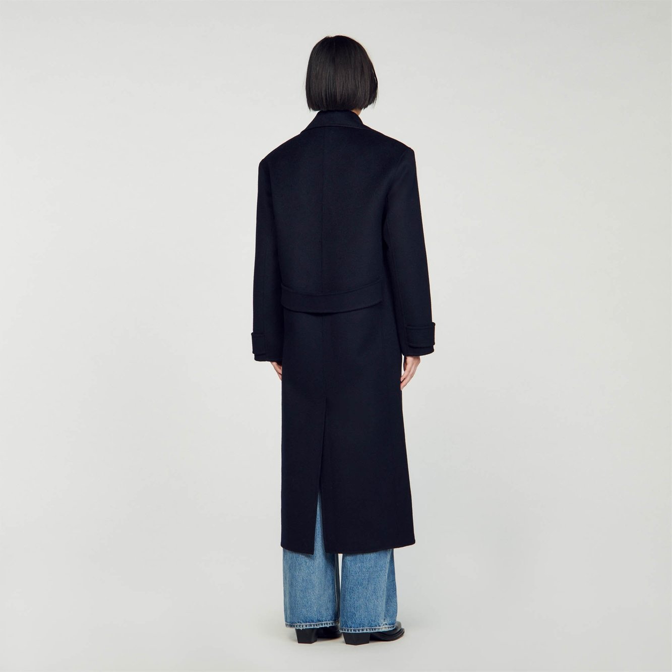 Manteau long oversize double face Sandro seconde main photo 3