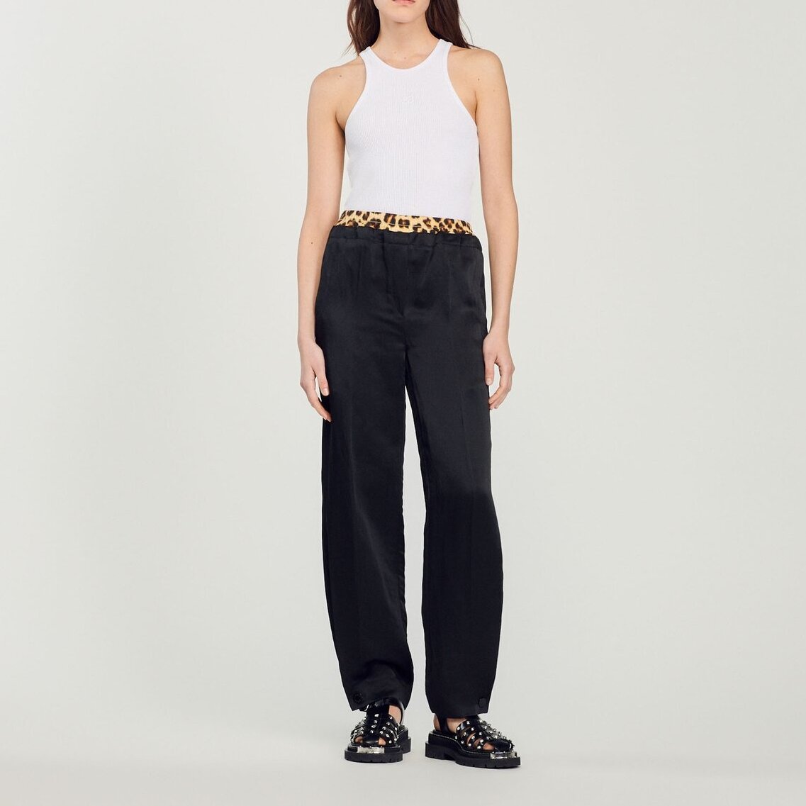 Leopard double-waist Trousers Sandro second-hand photo 3