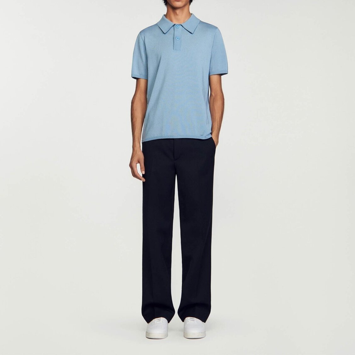 Short-sleeve knitted polo shirt Sandro second-hand photo 2