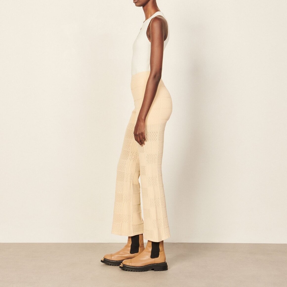 Pantalon en Maille pointelle Sandro seconde main photo 4