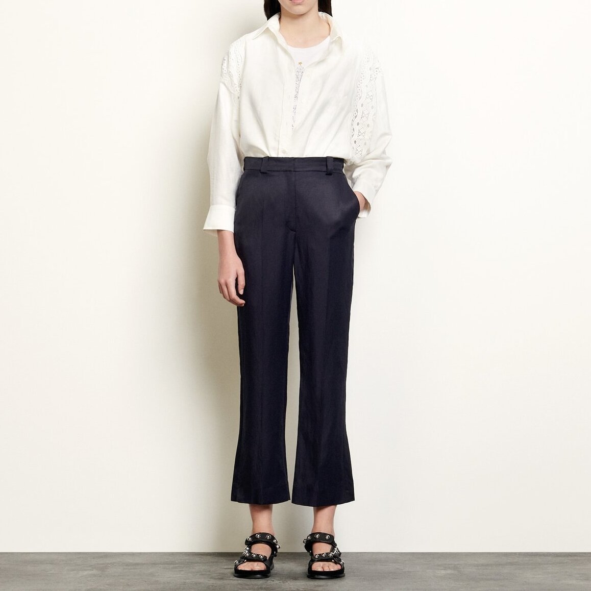 Gerade geschnittene Hose mit Falten Sandro Second-Hand photo 4