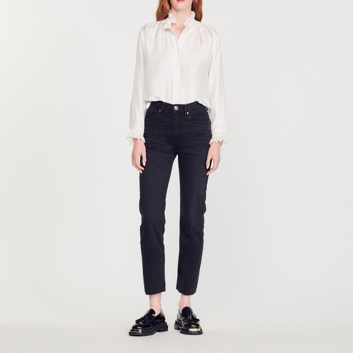 Straight-cut jeans with raw edges Sandro second-hand photo 3