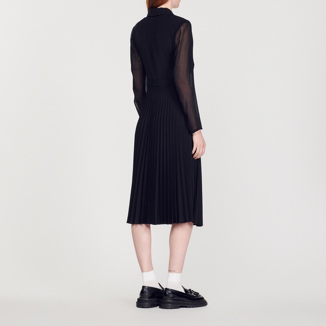 Dual-material long-sleeved dress Sandro second-hand photo 6
