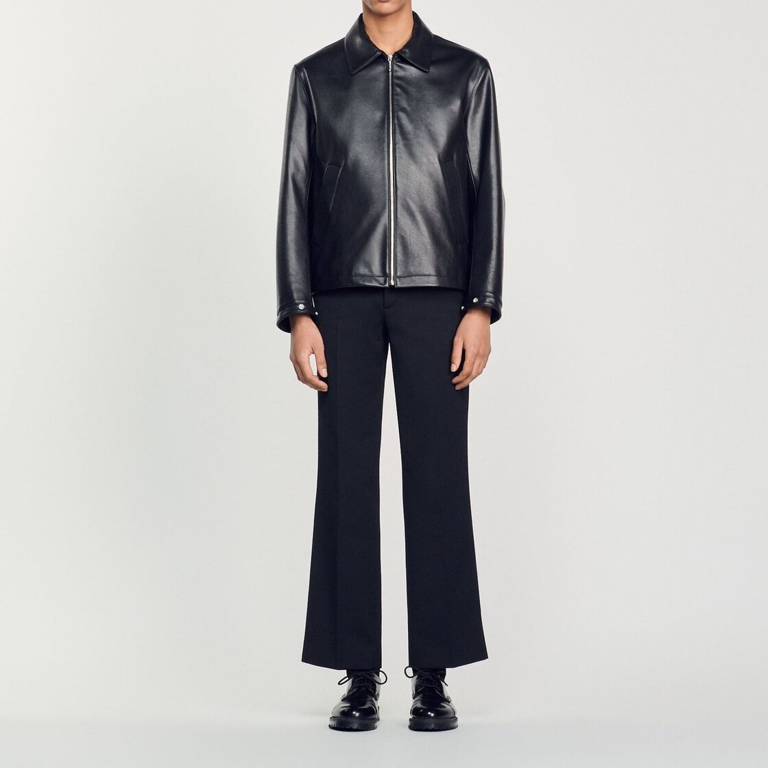 Blouson aus Glattleder Sandro Second-Hand photo 2