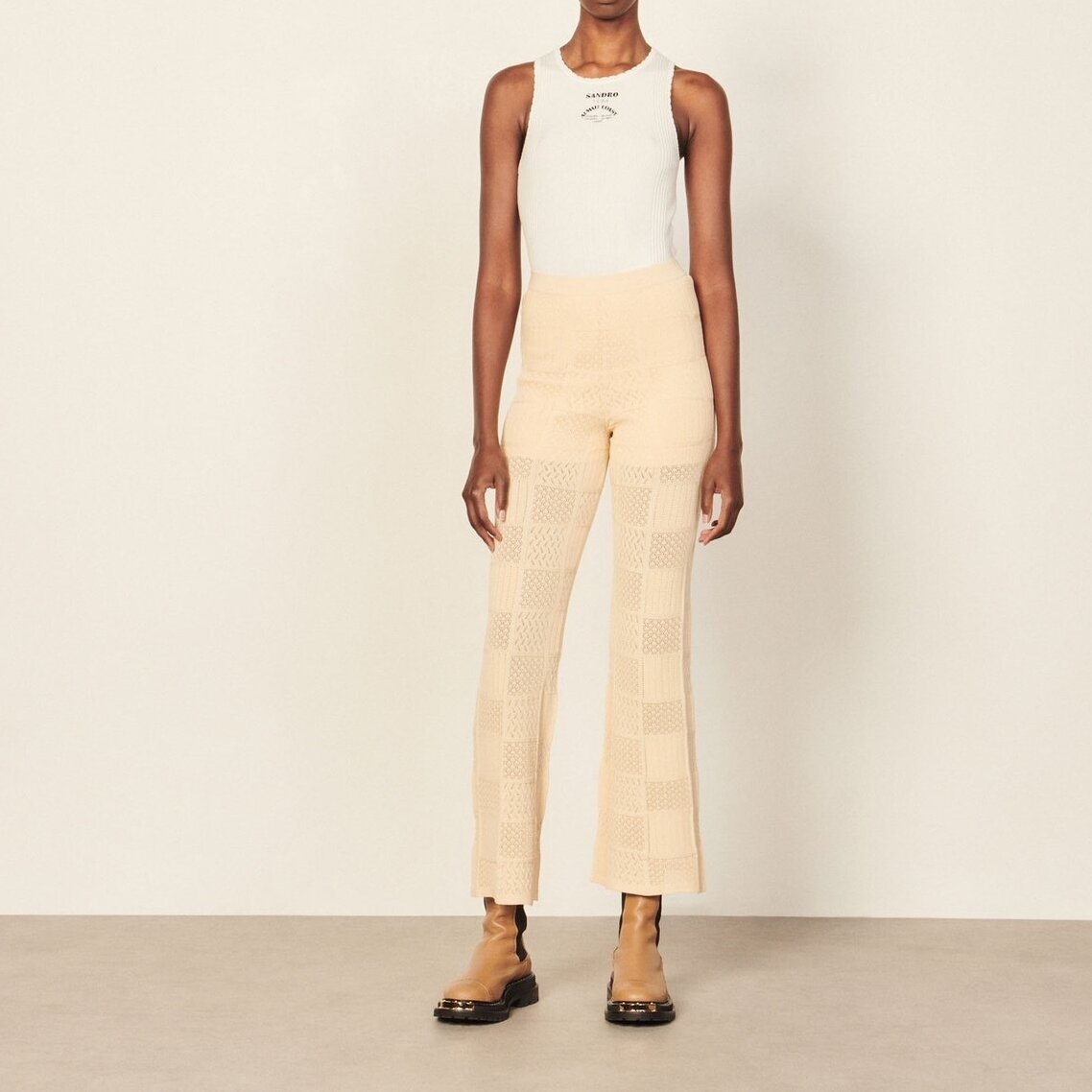 Pantalon en Maille pointelle Sandro seconde main photo 6