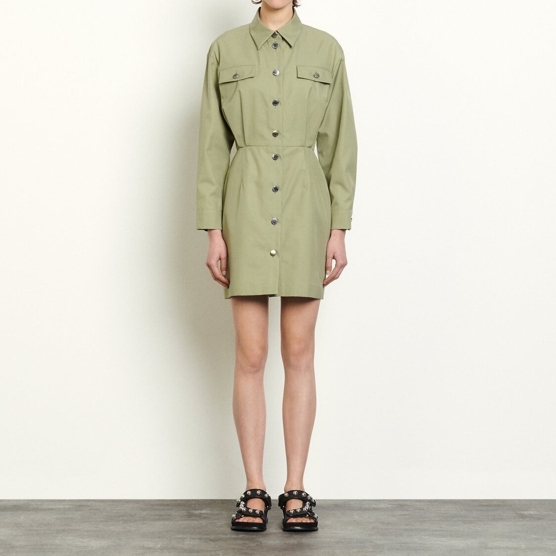 Robe courte saharienne en coton Sandro seconde main photo 1