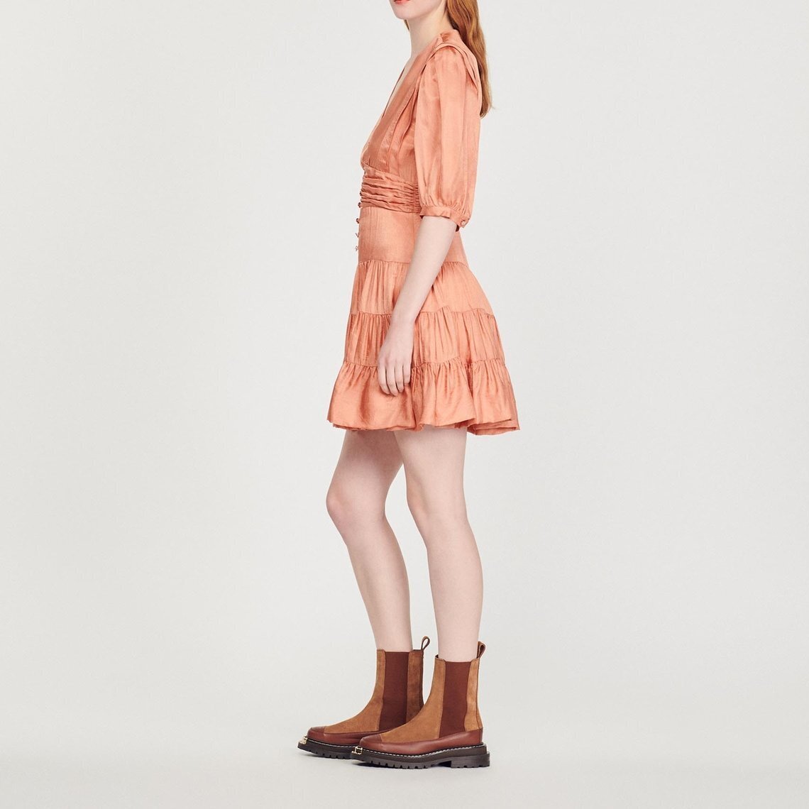 Frilly dress with Short sleeves Sandro second-hand photo 7