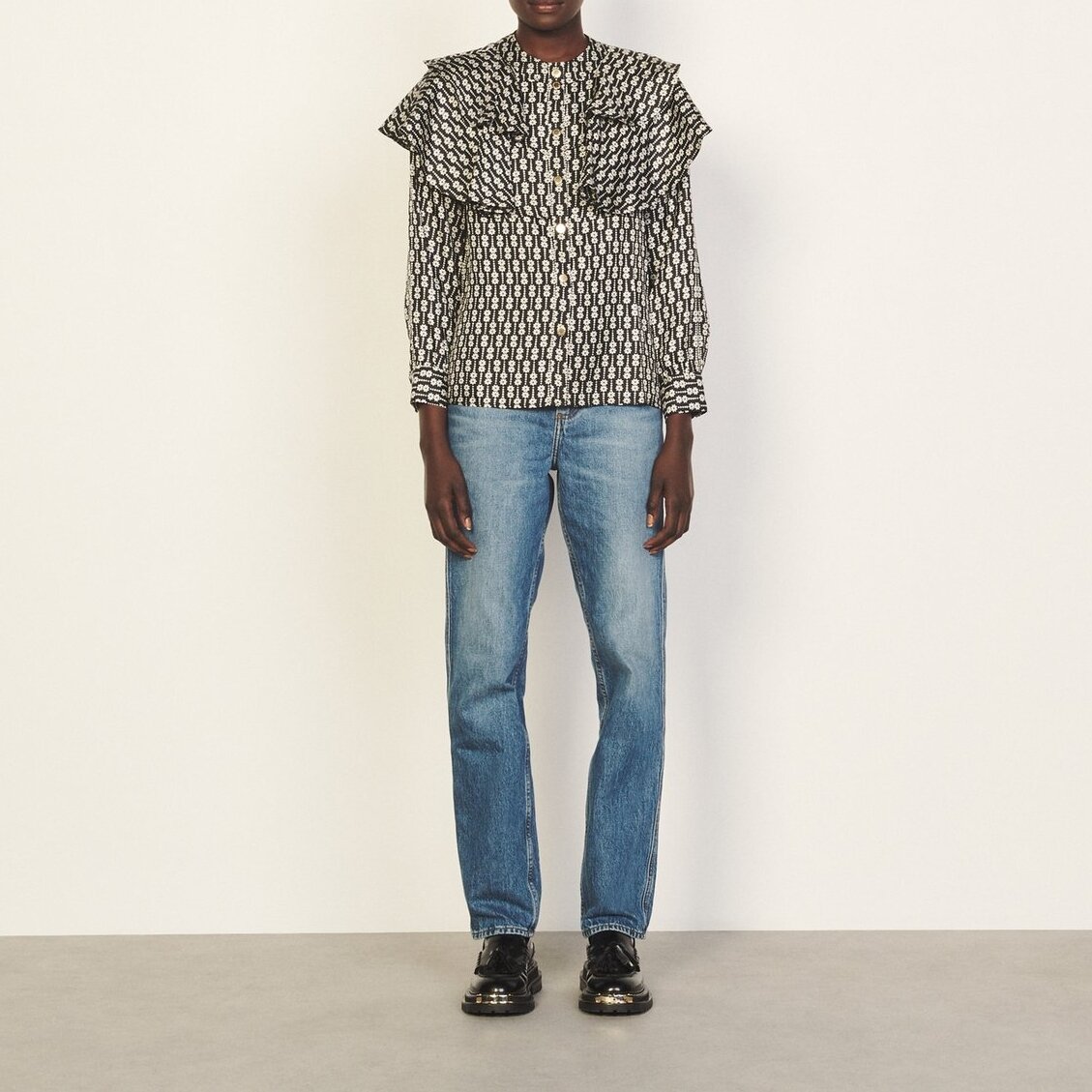 Chemise Noir / Blanc Sandro seconde main photo 3
