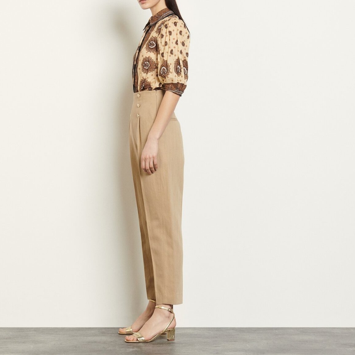 Pantalon taille haute avec boutons Sandro seconde main photo 3