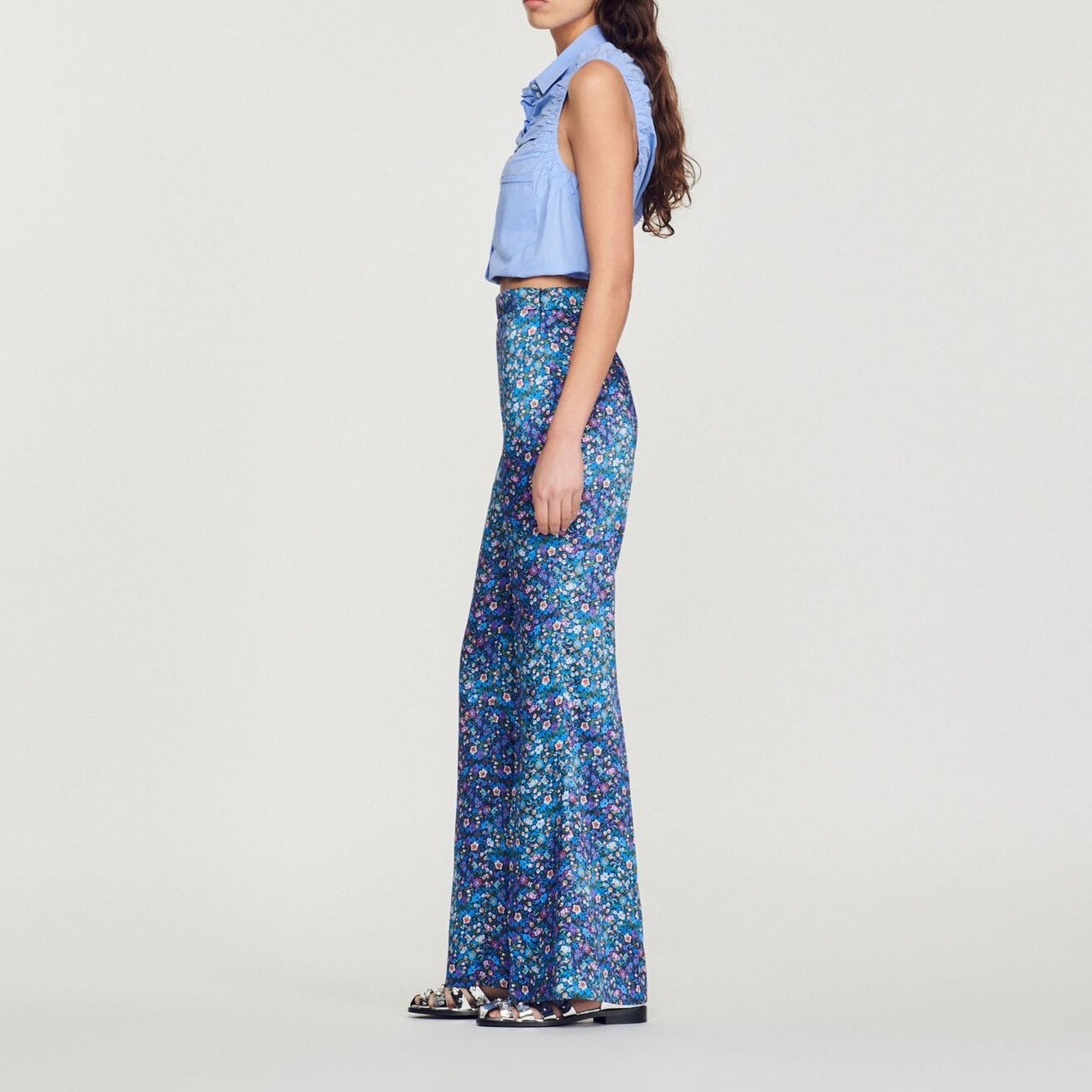 Satijnen pantalon met bloemenprint Sandro tweedehands photo 7