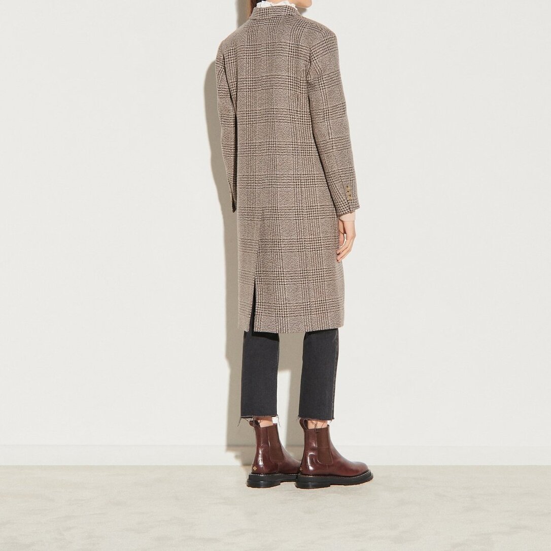 Manteau long à carreaux Sandro seconde main photo 2