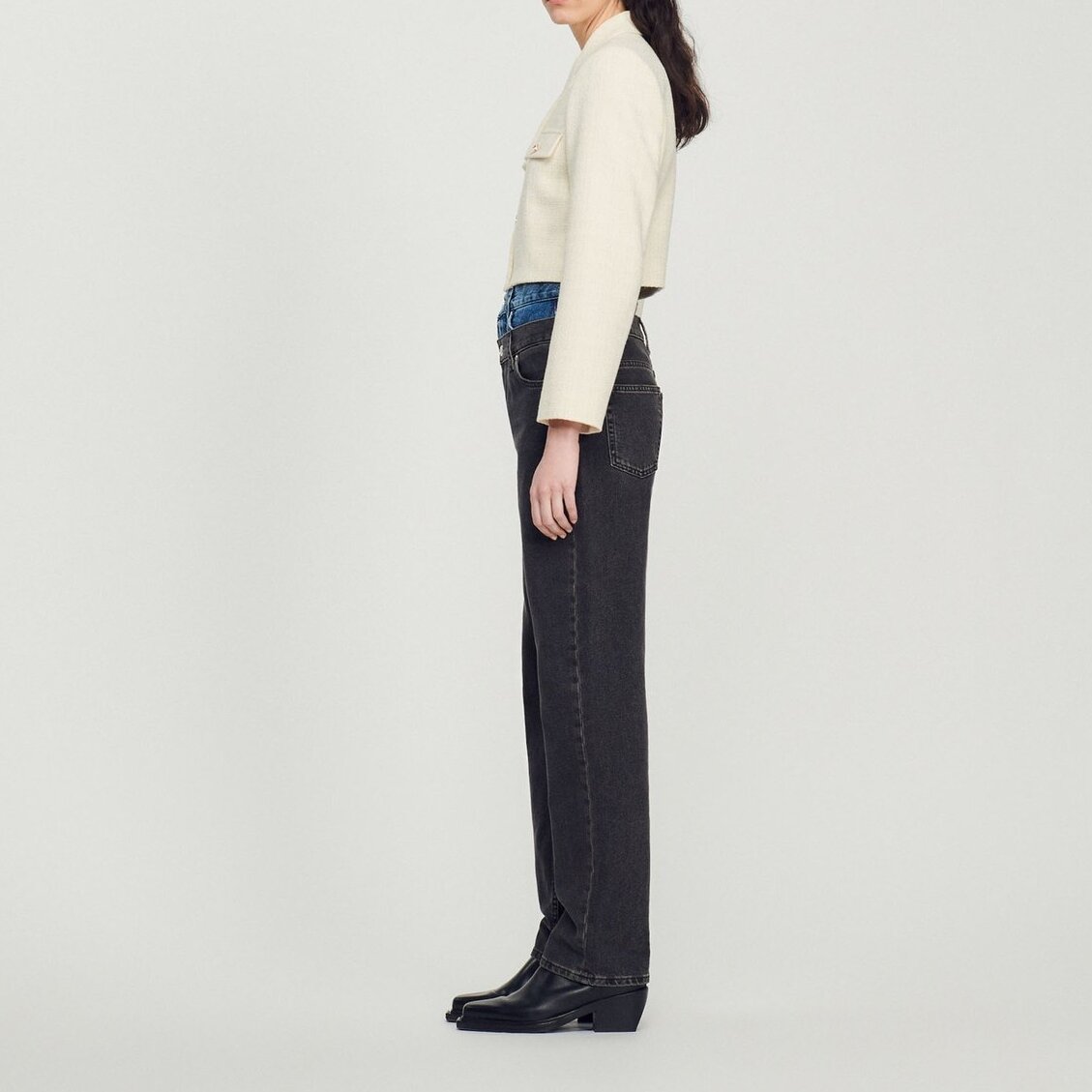 Cropped tweed button-up Jacket Sandro second-hand photo 7
