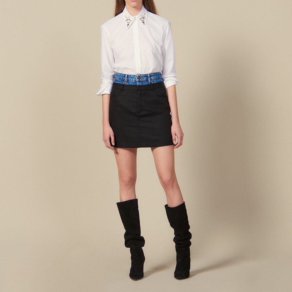 Short trompe l œil effect Skirt Sandro tweedehands photo 4