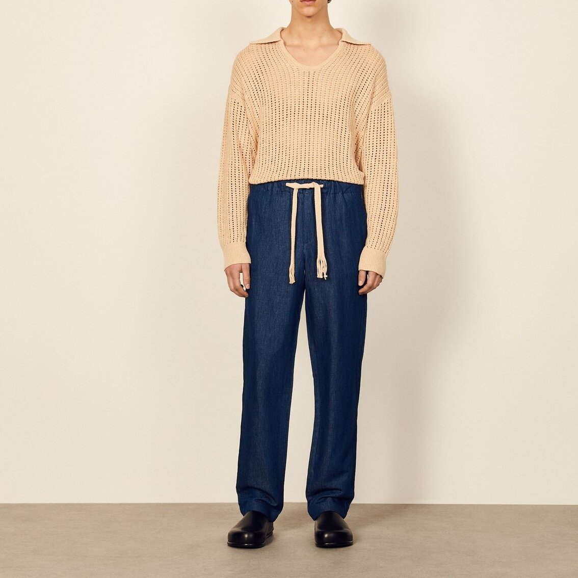 Wide-leg chambray Trousers Sandro second-hand photo 6