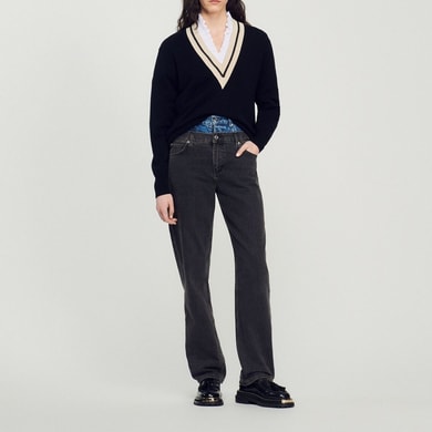 Sweater with contrasting V-neck Sandro second-hand photo 2