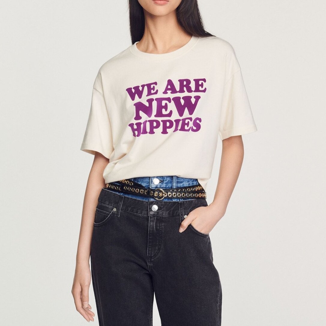 Cropped We Are The New Hippies T-shirt Sandro second-hand photo 5