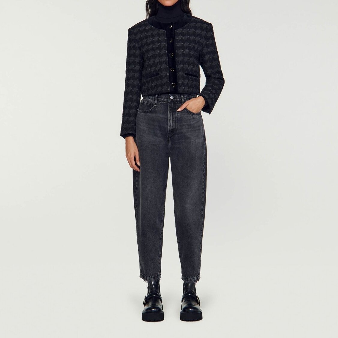 Kurze Jacke aus Tweed Sandro Second-Hand photo 2
