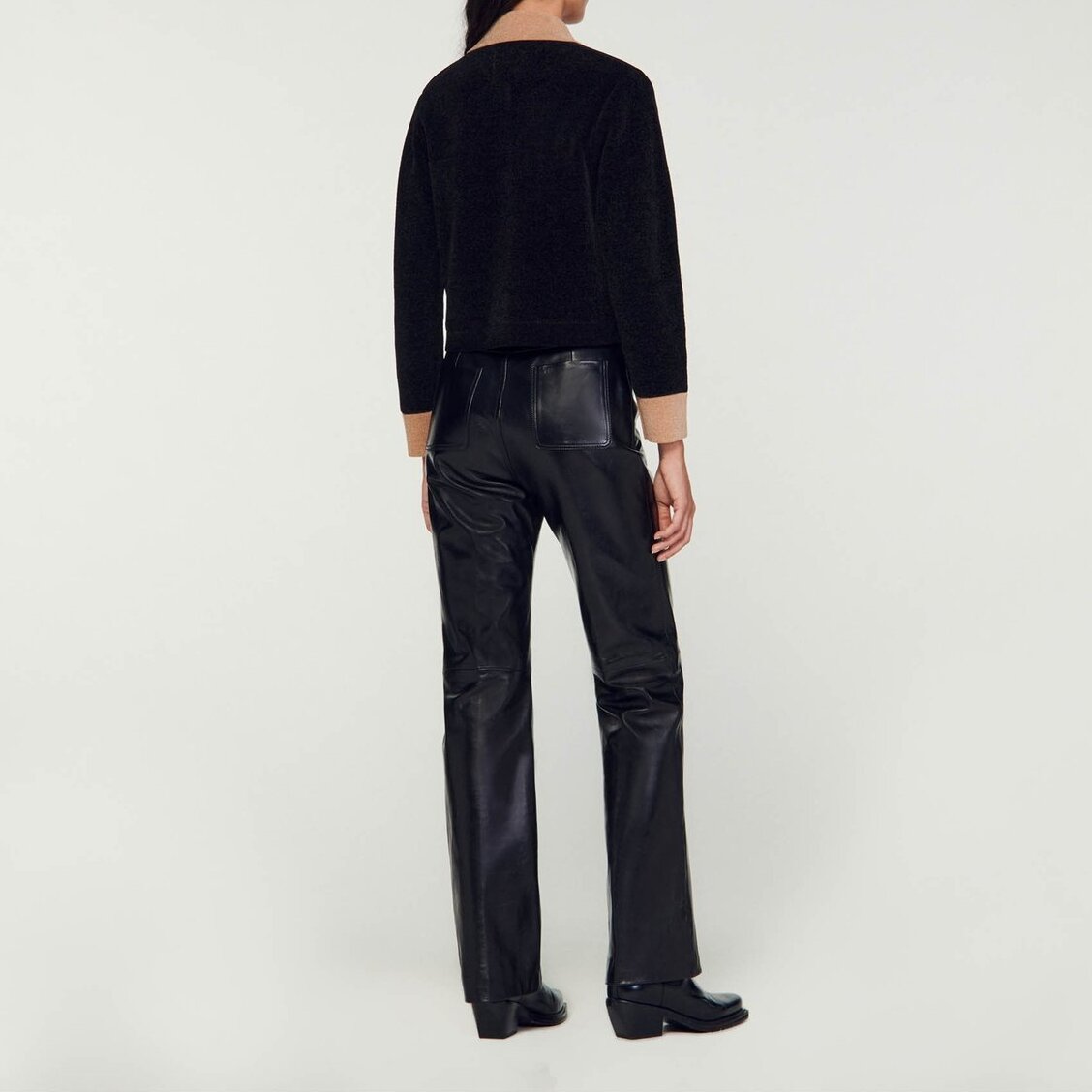 Cropped velour knit coatigan Sandro second-hand photo 4