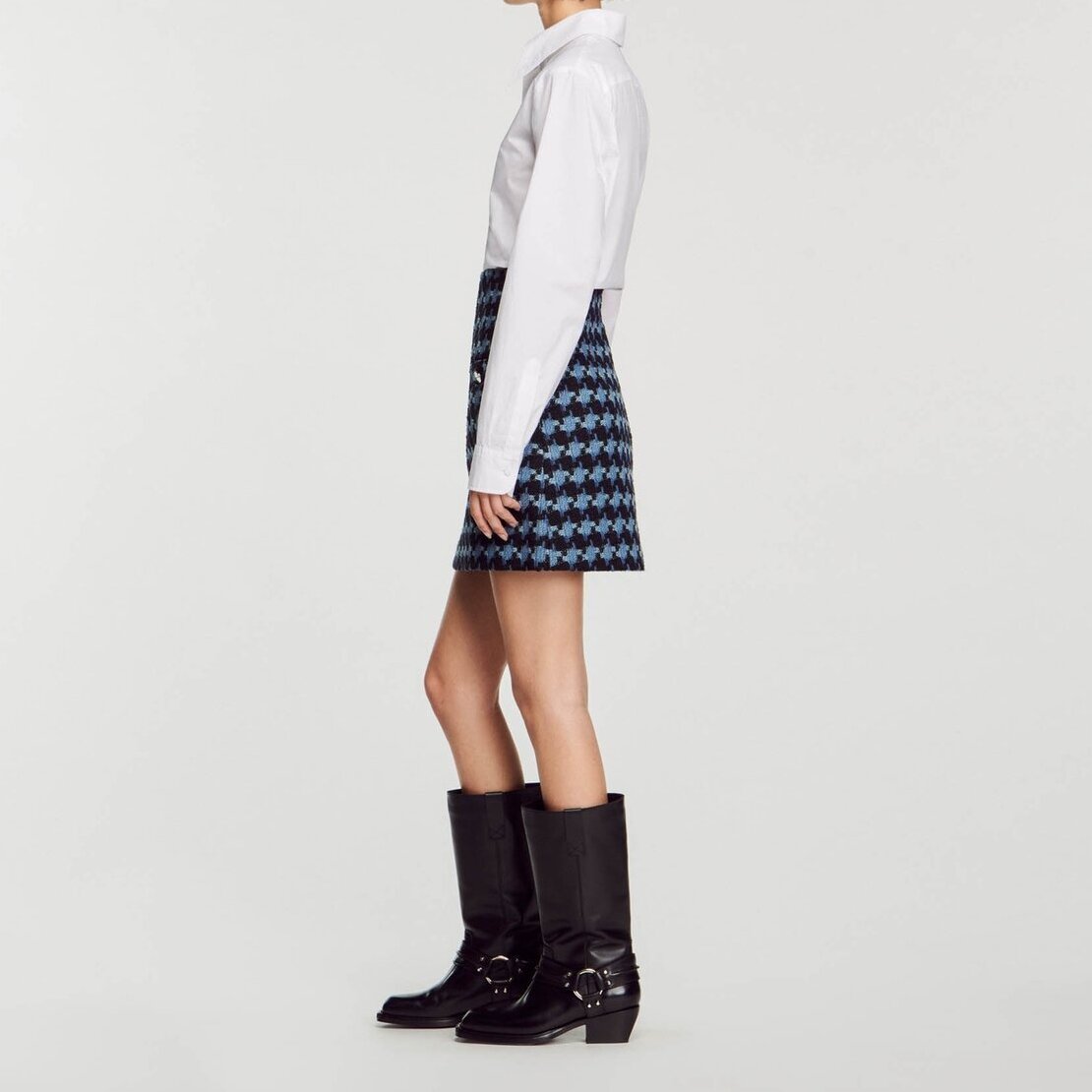 Jupe courte en tweed Sandro seconde main photo 5