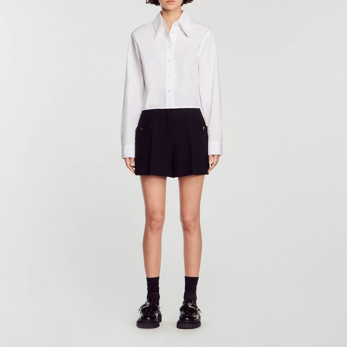 Short taille haute en tweed Sandro seconde main photo 2