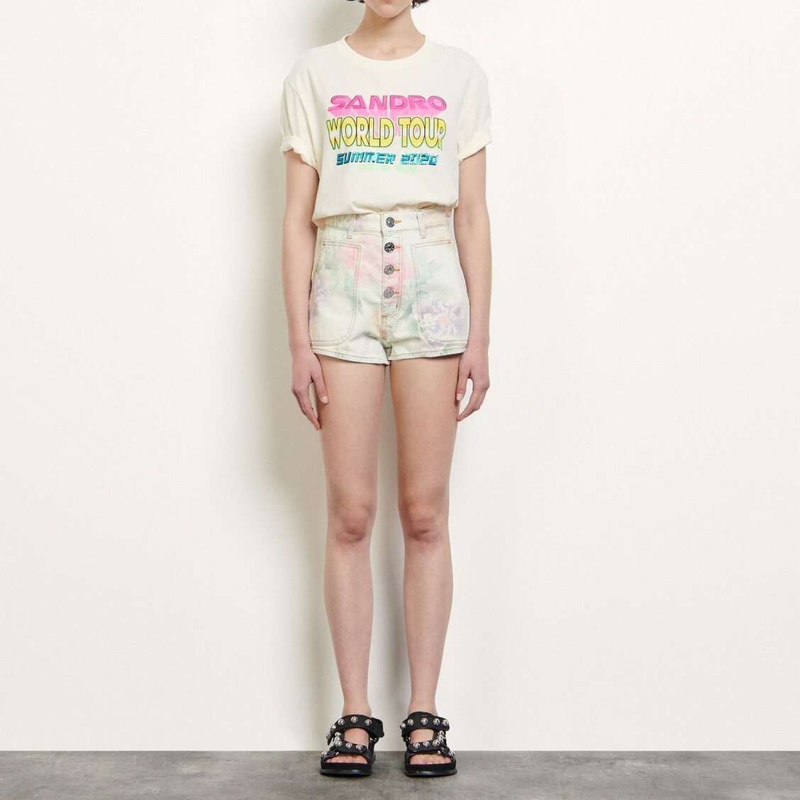 Printed denim Shorts Sandro second-hand photo 4