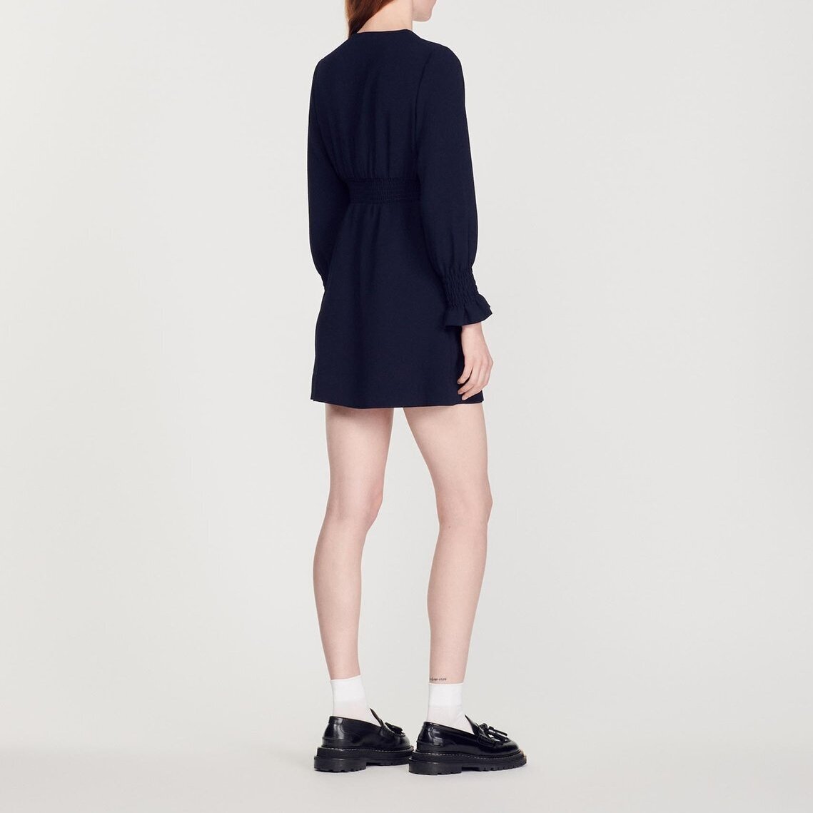 Dress with press studs and smocked belt Sandro second-hand photo 6