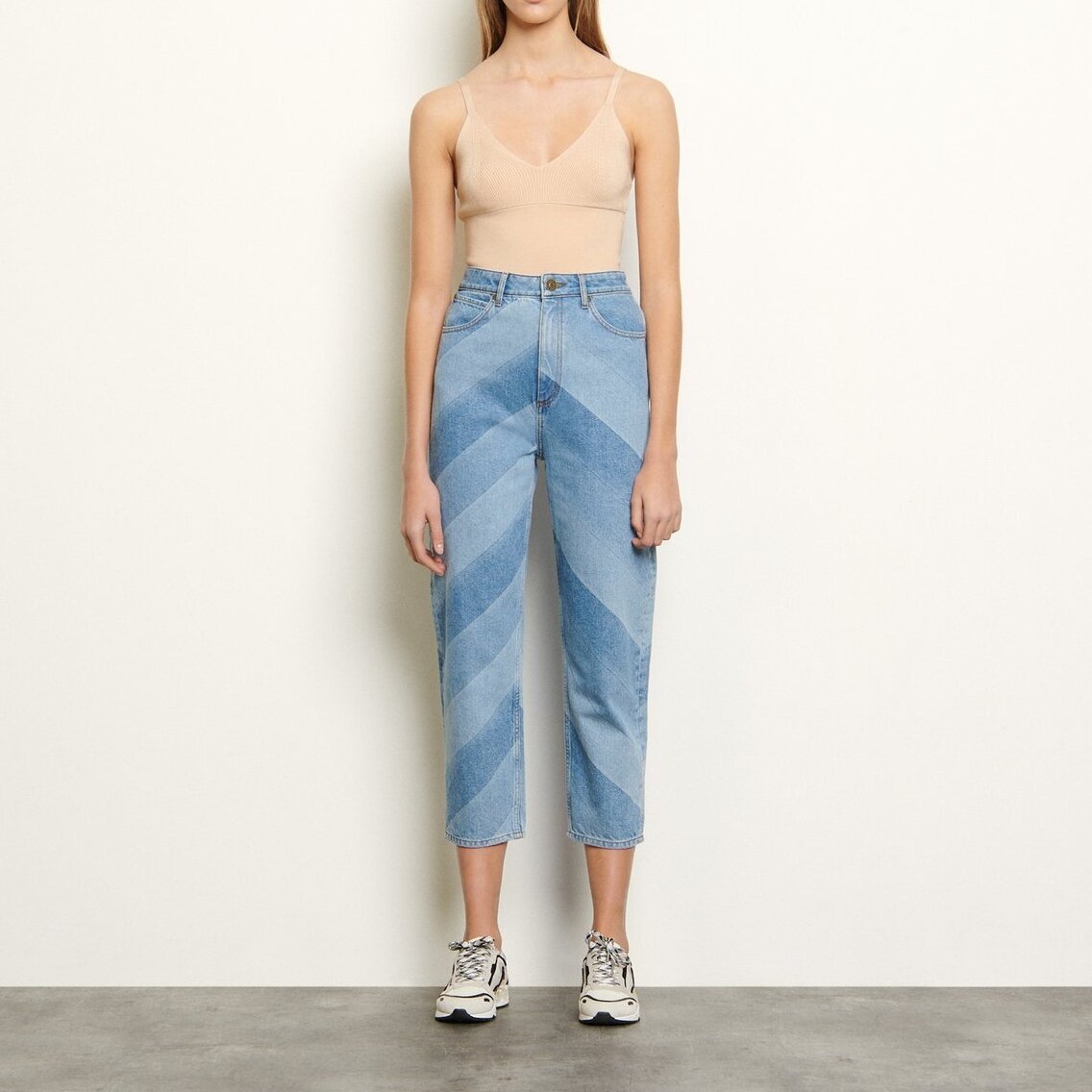 Jeans with diagonal stripes Sandro second-hand photo 3
