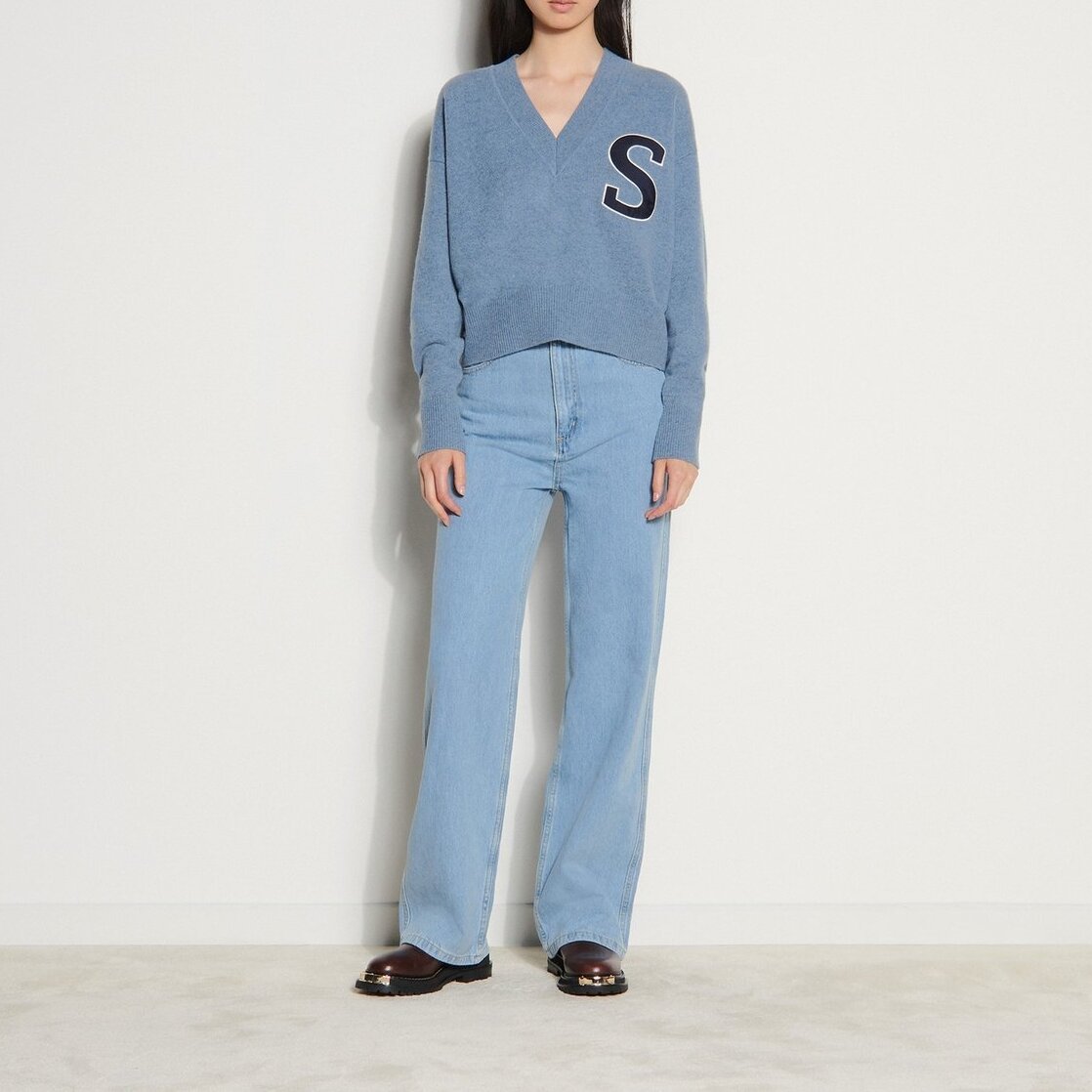 V-neck wool Sweater Sandro second-hand photo 3