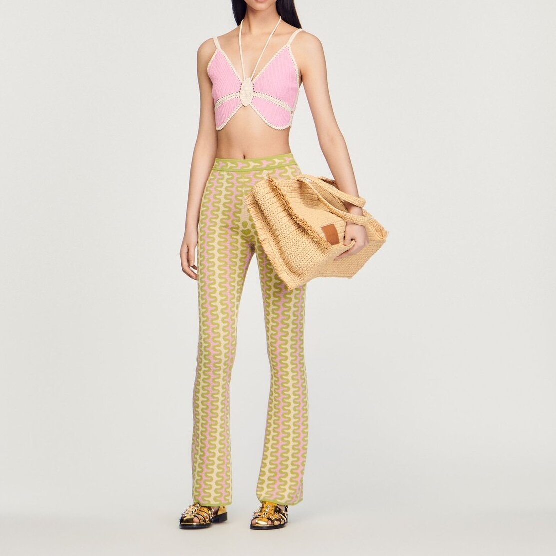Patterned knit Trousers Sandro second-hand photo 2