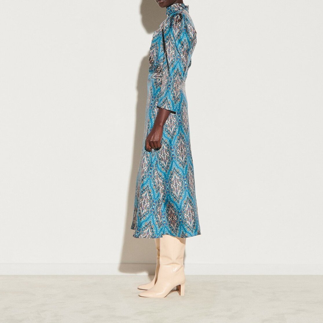 Long all-over silk print dress Sandro second-hand photo 2