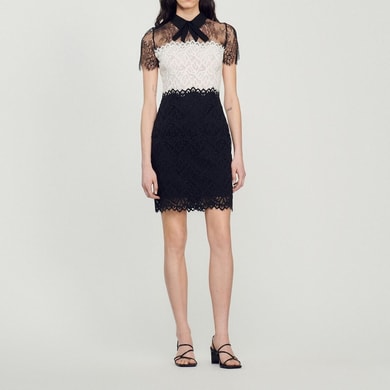 Robe en dentelle bi-couleur Sandro seconde main photo 2
