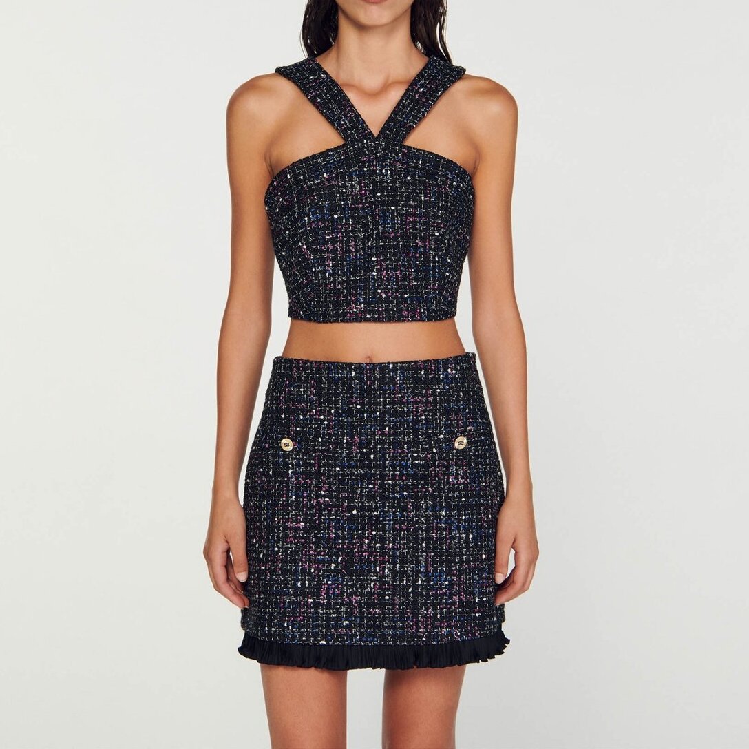 Falda corta de tweed Sandro segunda mano photo 4