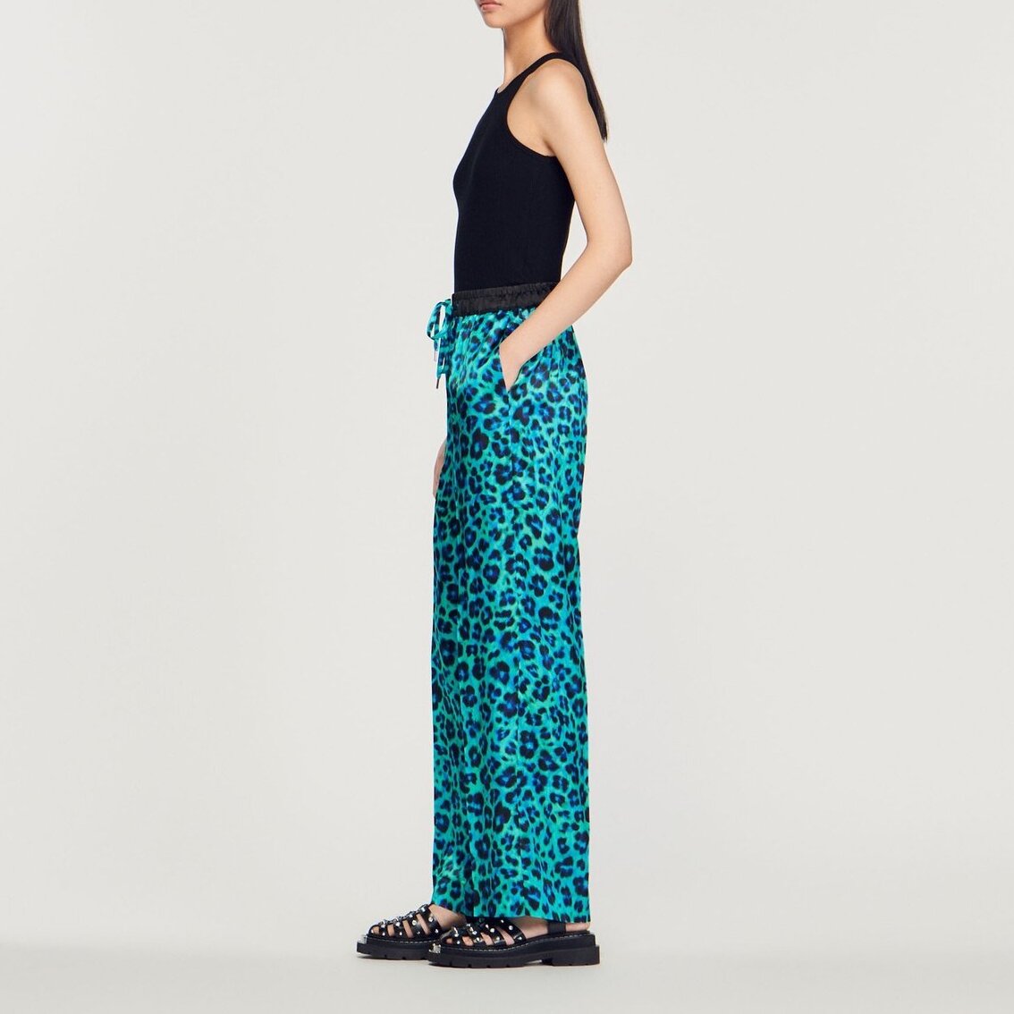 Wide-leg leopard Trousers Sandro second-hand photo 7