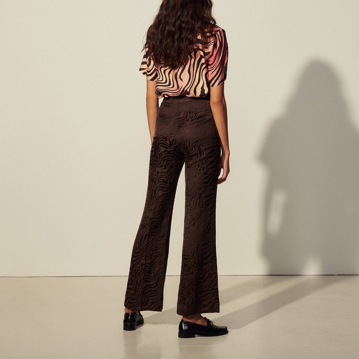 High-waisted jacquard Trousers Sandro second-hand photo 2