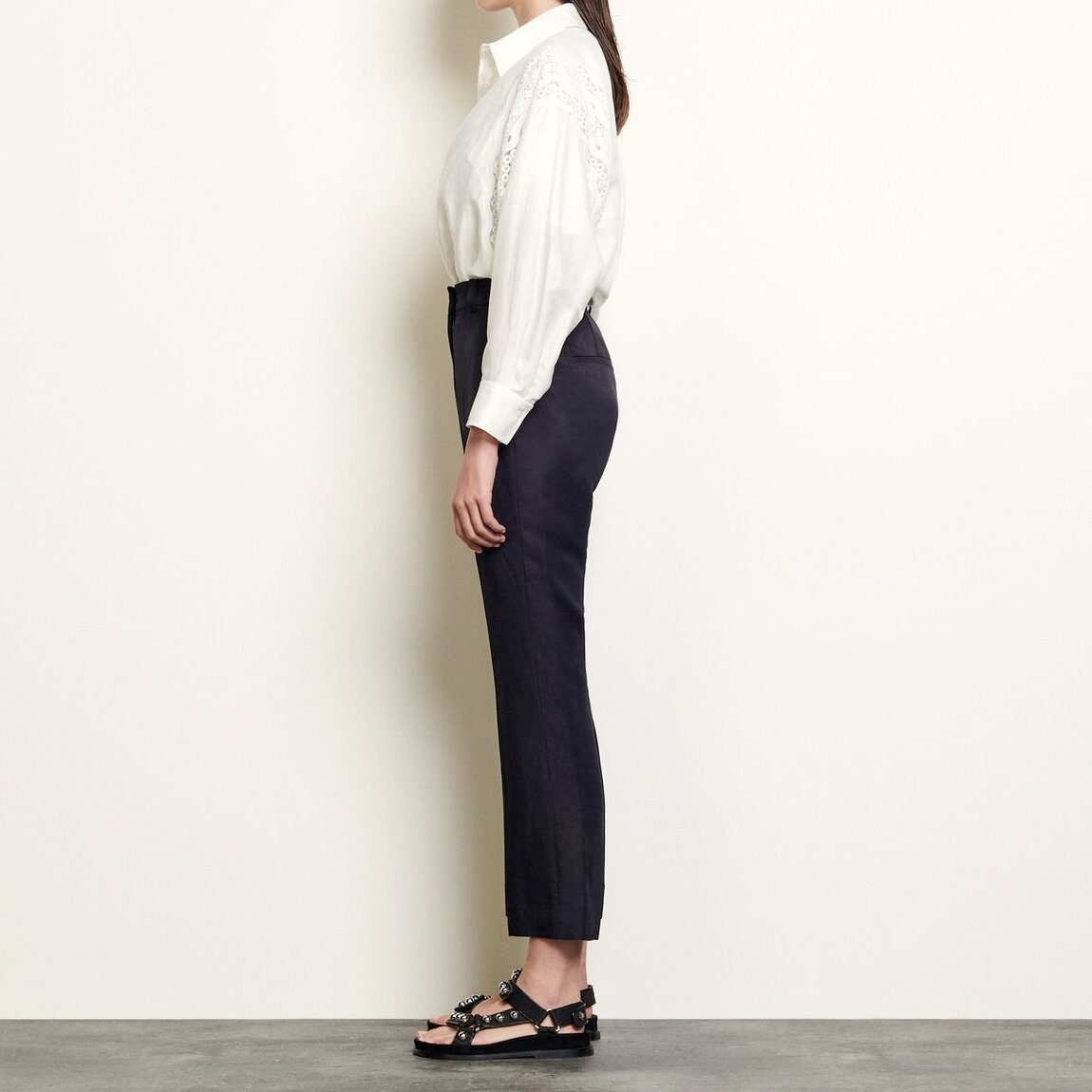 Gerade geschnittene Hose mit Falten Sandro Second-Hand photo 3