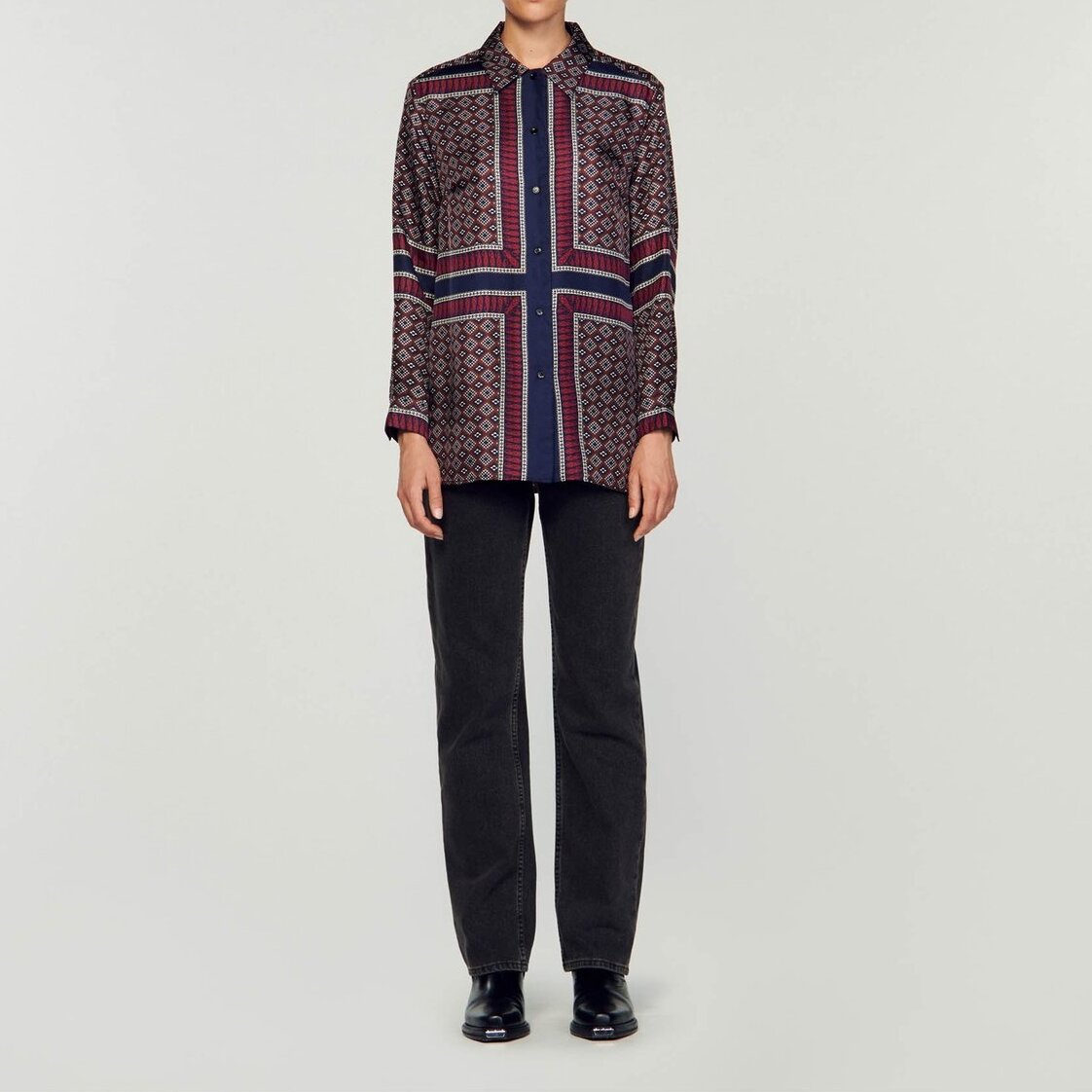 Patterned silk shirt Sandro second-hand photo 2