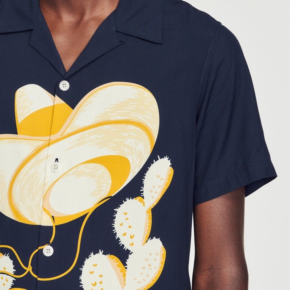 Camisa fluida con estampado Sombrero Sandro segunda mano photo 4