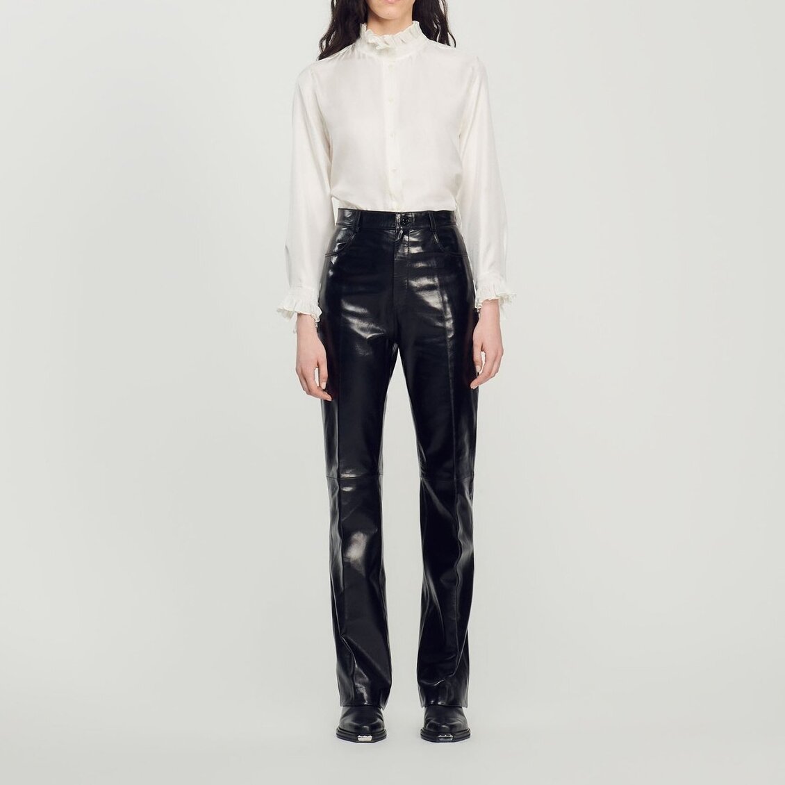 Leren broek Sandro tweedehands photo 3
