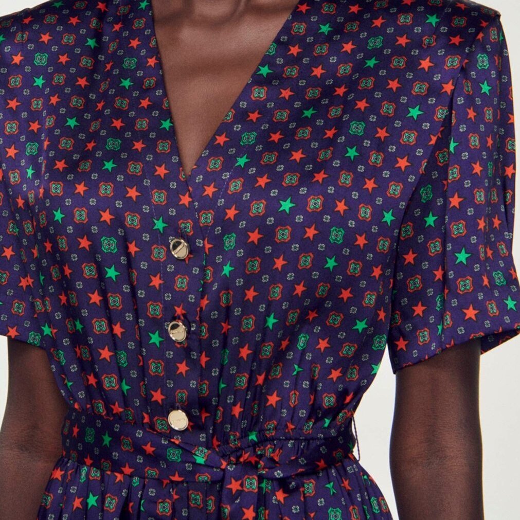 Jumpsuit aus Satin mit Print Sandro Second-Hand photo 4