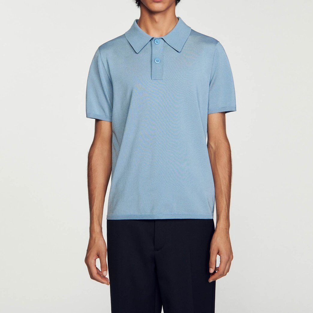 Short-sleeve knitted polo shirt Sandro second-hand photo 5