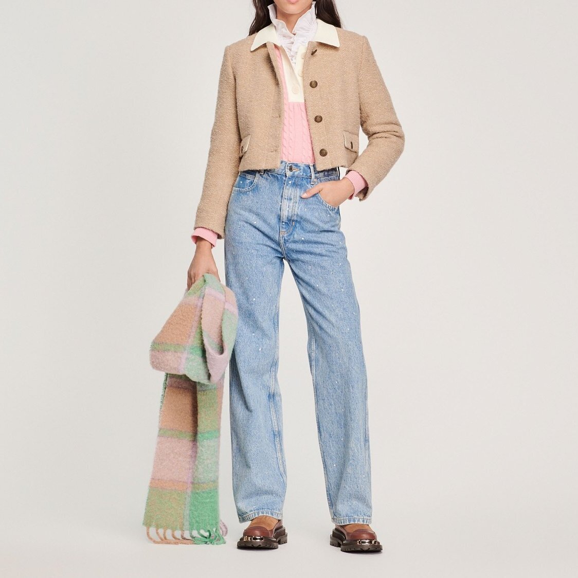 Straight-leg jeans with rhinestones Sandro second-hand photo 2