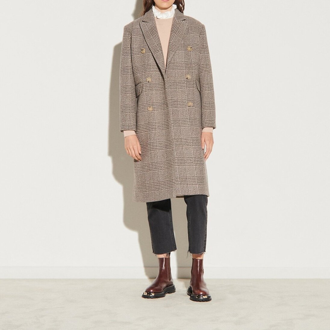 Manteau long à carreaux Sandro seconde main photo 5