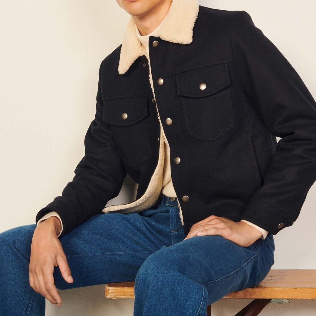 Imitation sheepskin lined Jacket Sandro second-hand photo 2