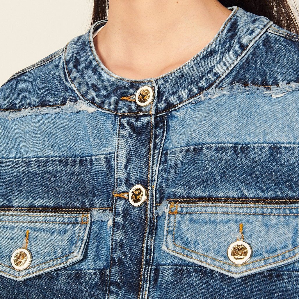 Oversized cropped denim Jacket Sandro second-hand photo 5