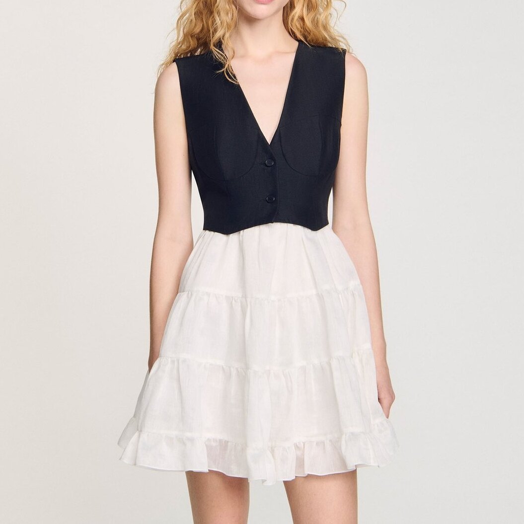 Robe courte bicolore Sandro seconde main photo 6