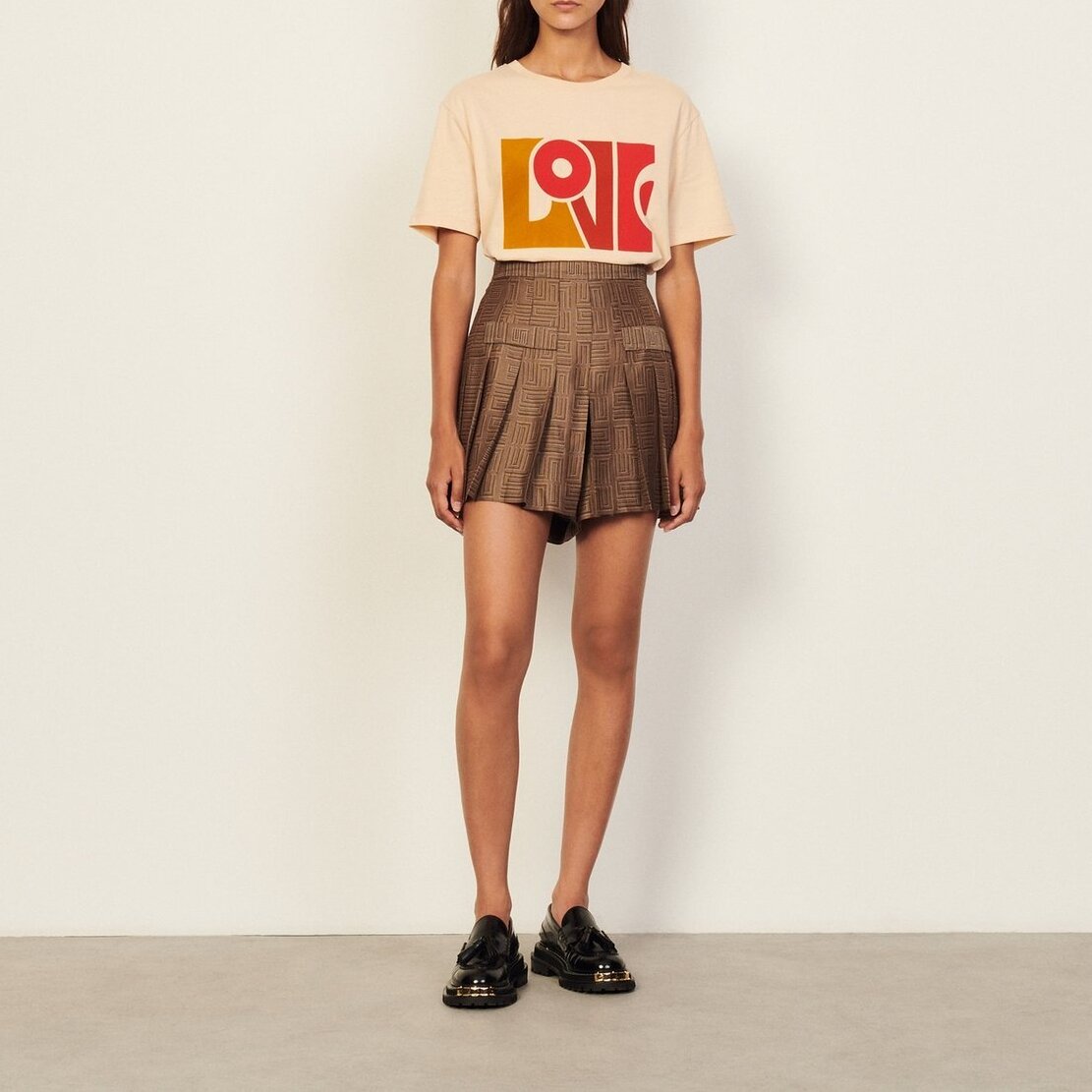 Short patterned jacquard skort Sandro second-hand photo 3