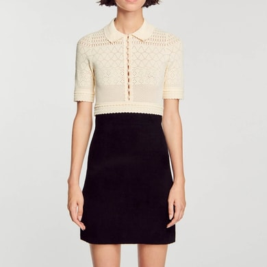 Robe courte en Maille bicolore Sandro seconde main photo 2