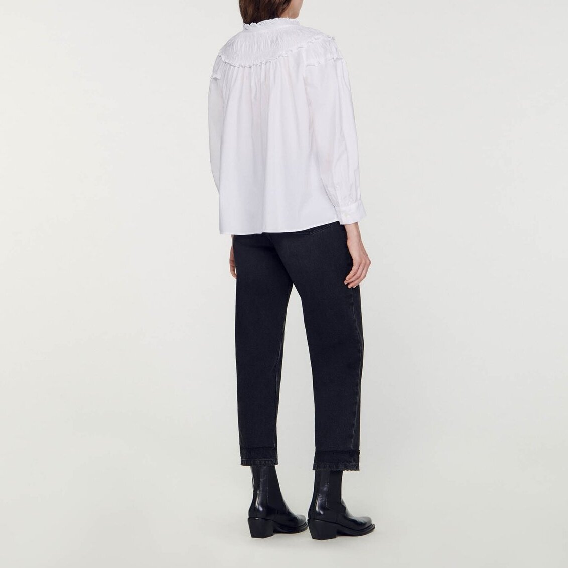 Blouse met kraag met smokwerk Sandro tweedehands photo 6