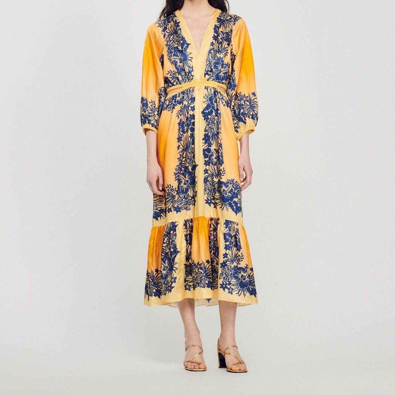 Robe longue imprimée Hawaï Sandro seconde main photo 3